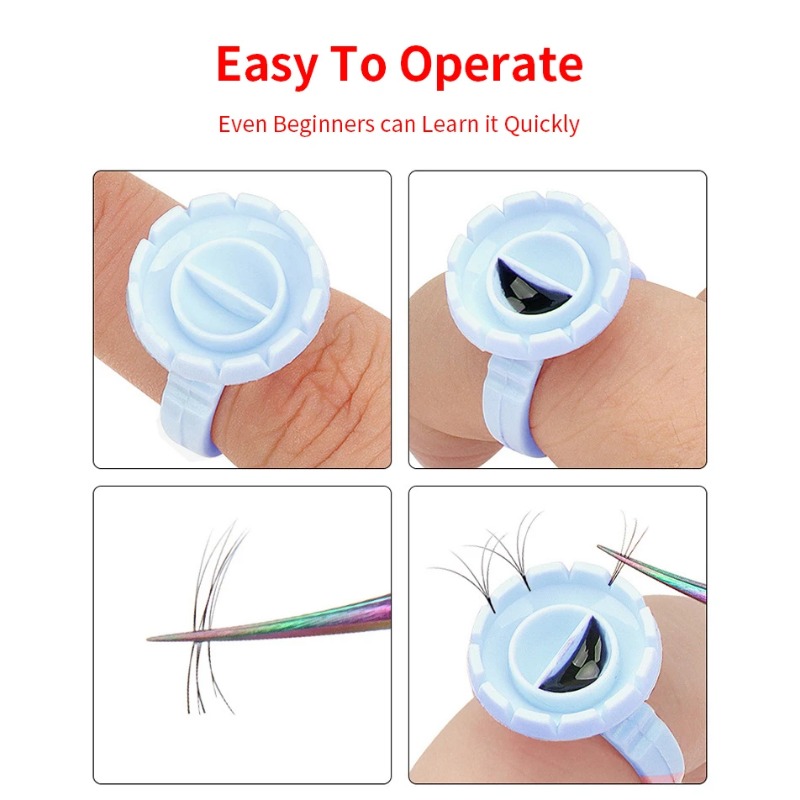 Body Jewelry Tattoo - 100 Stuks Wegwerp Wimperlijm Ring Cup