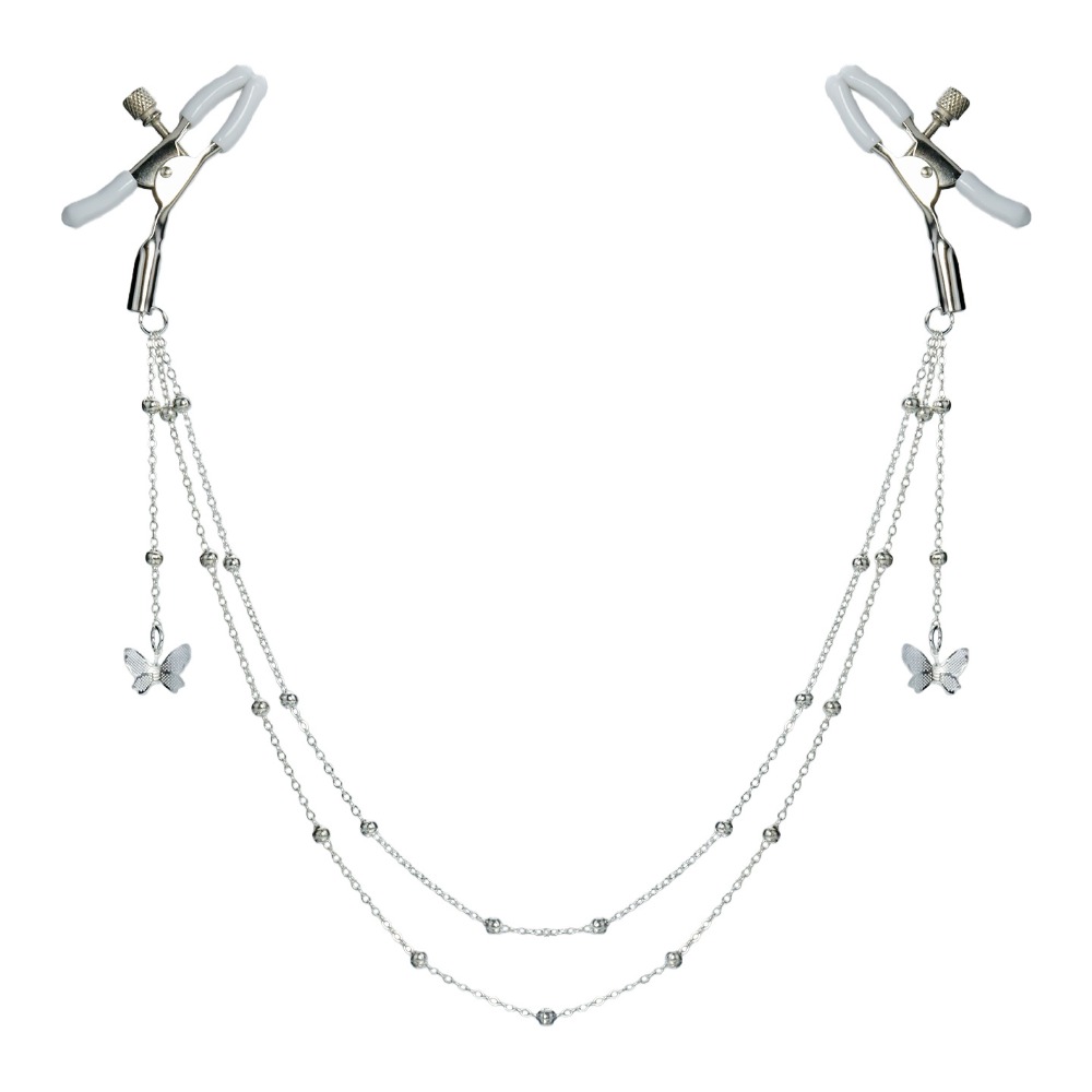 Body Jewelry Nipple Chain - Sexy vlinder tepelklemmen ketting metalen borstringen