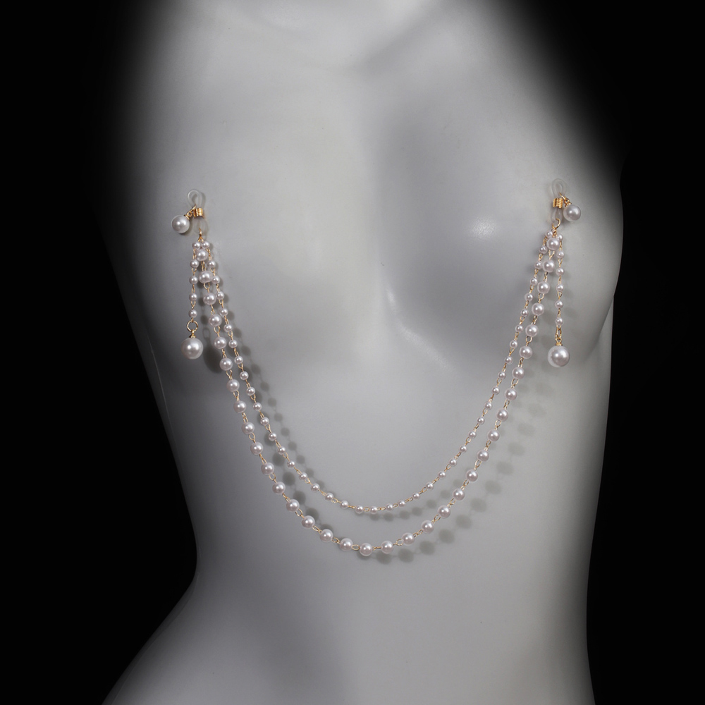 Body Jewelry Nipple Chain - Imitatieparel Kwastje Borstketting BH Geen Piercing