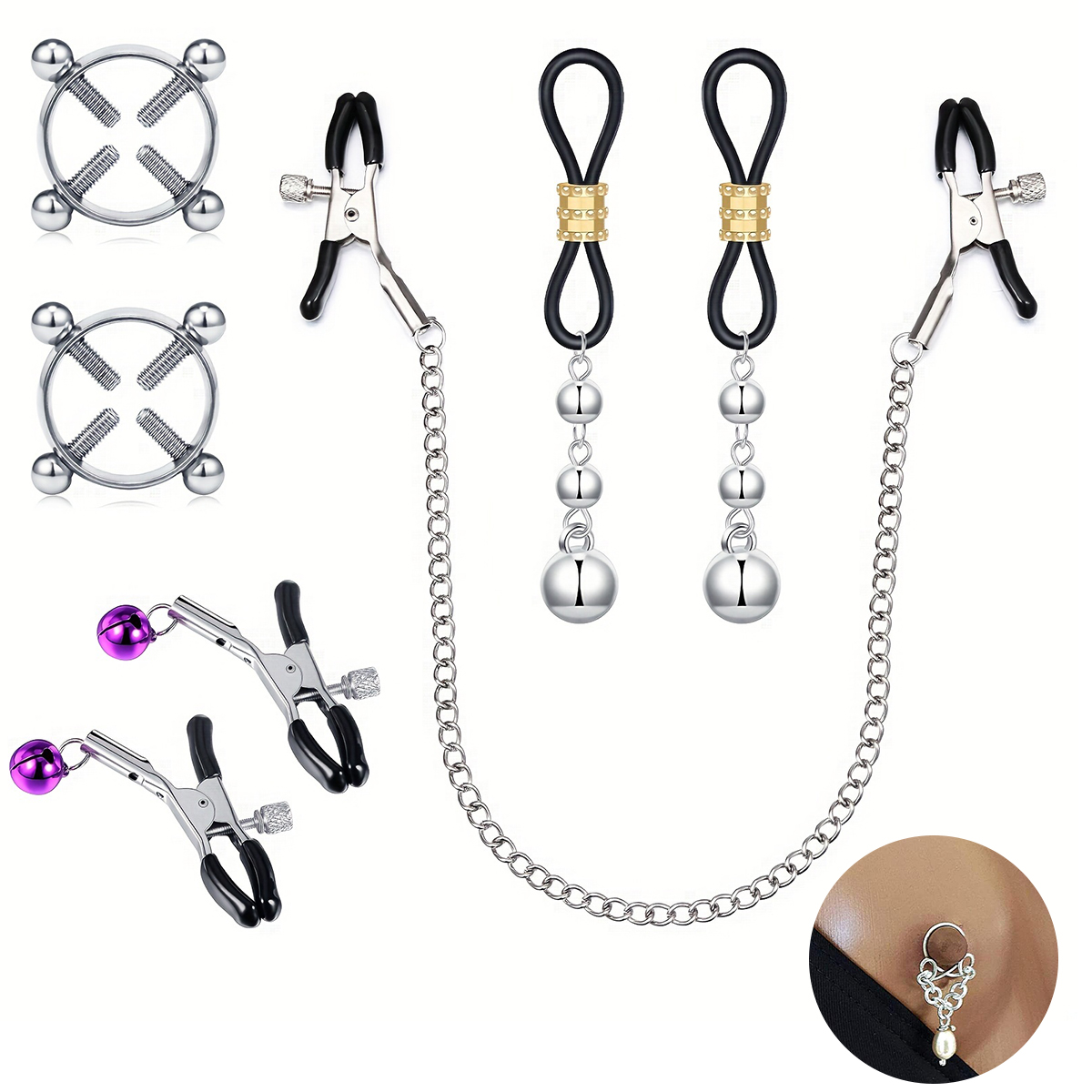 Body Jewelry Nipple Chain - Heren Roestvrij Staal Nep Tepel Ring,