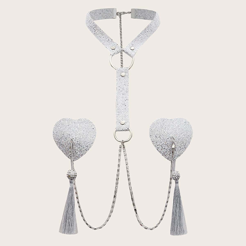Body Jewelry Nipple Chain - Westerse Fringe Pasties Ketting met Pailletten