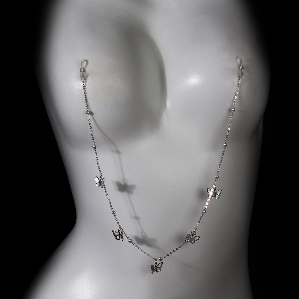 Body Jewelry Nipple Chain - Sexy metalen vlinder tepelketting bh zonder