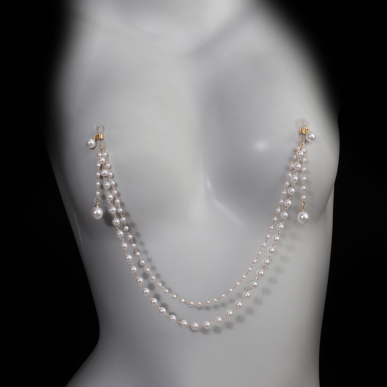 Body Jewelry Nipple Chain - Sexy parel tepelketting zonder piercing voor