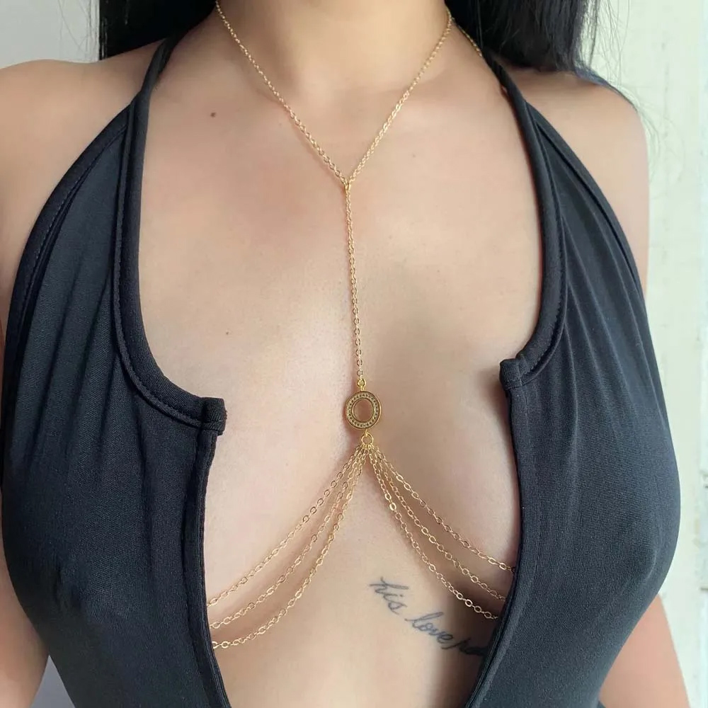 Body Jewelry Nipple Chain - Holle ronde tepelkettingen Niet-piercing sieraden Eenvoudige