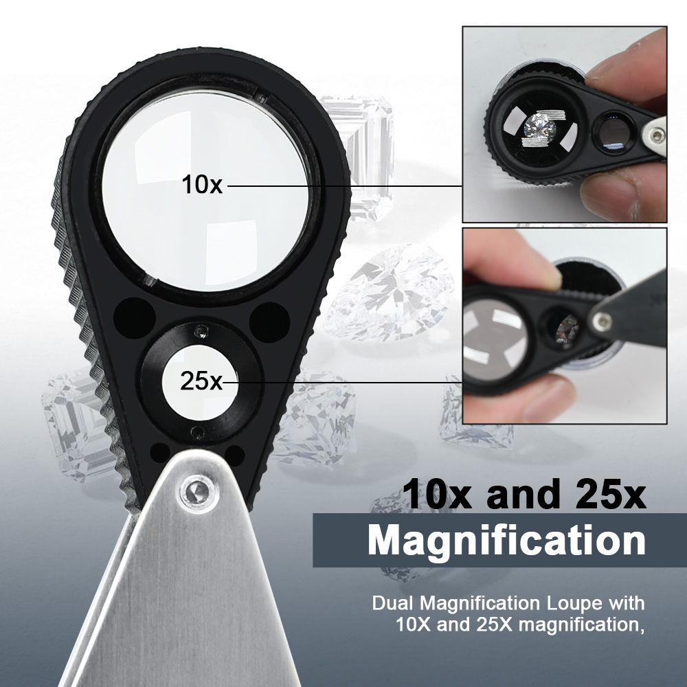 Body Jewelry Repair - Dubbele 10X 25X juweliersloep - Vouwbare