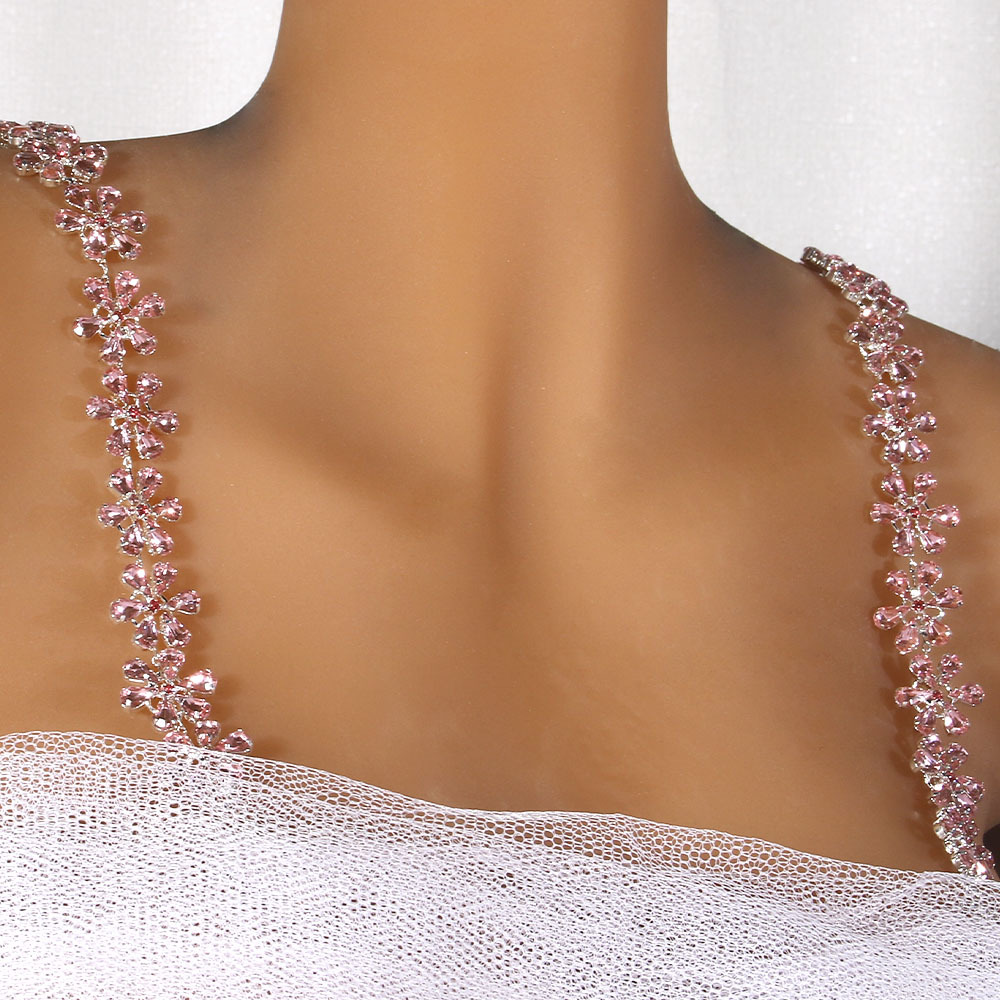 Body Jewelry Jewelry Box - Bloemen schouderband voor dames Strass bloemenjurkriem