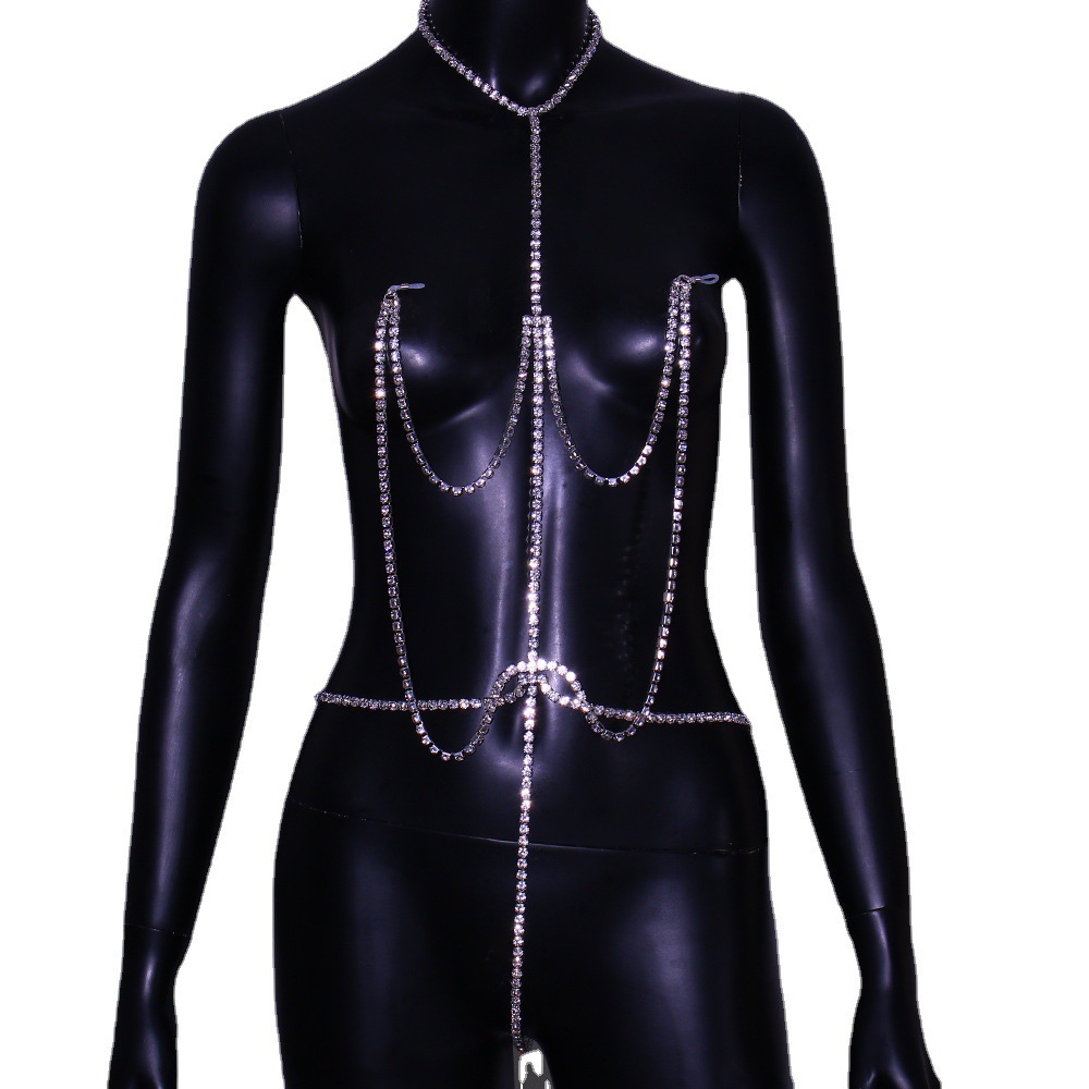 Body Jewelry Nipple Chain - Borstketting Sexy strass tepelketting Bikini Body