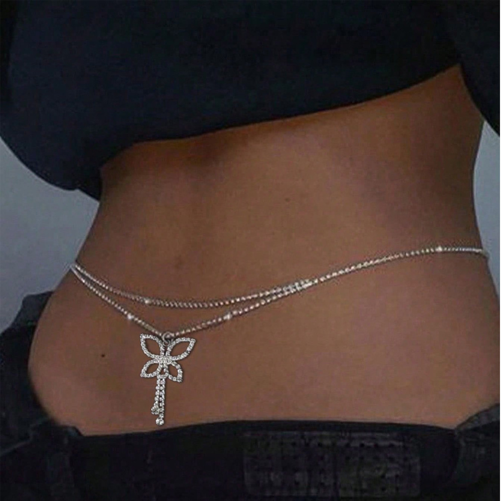 Body Jewelry Jewelry Box - Buikketting met strik voor vrouwen, strass