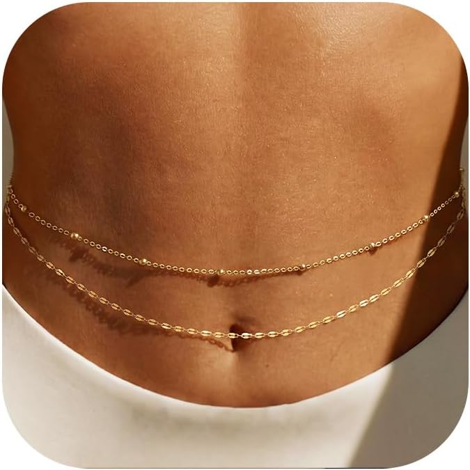 Body Jewelry Outfit - 14K verguld gouden tailleketting voor vrouwen,