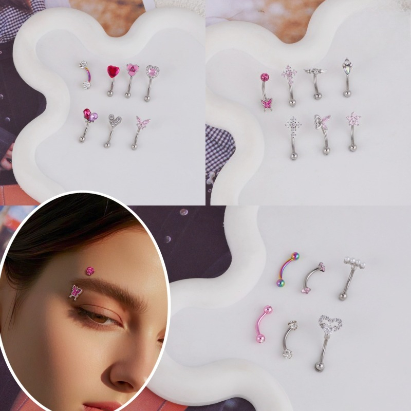 Body Jewelry Eyebrow - Ins Niche Fashion Gebogen Wenkbrauwenring Hart