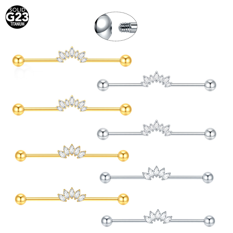 1/5PCS Titanium 14G CZ Industr - Industrial Barbell Long recensie en prijs