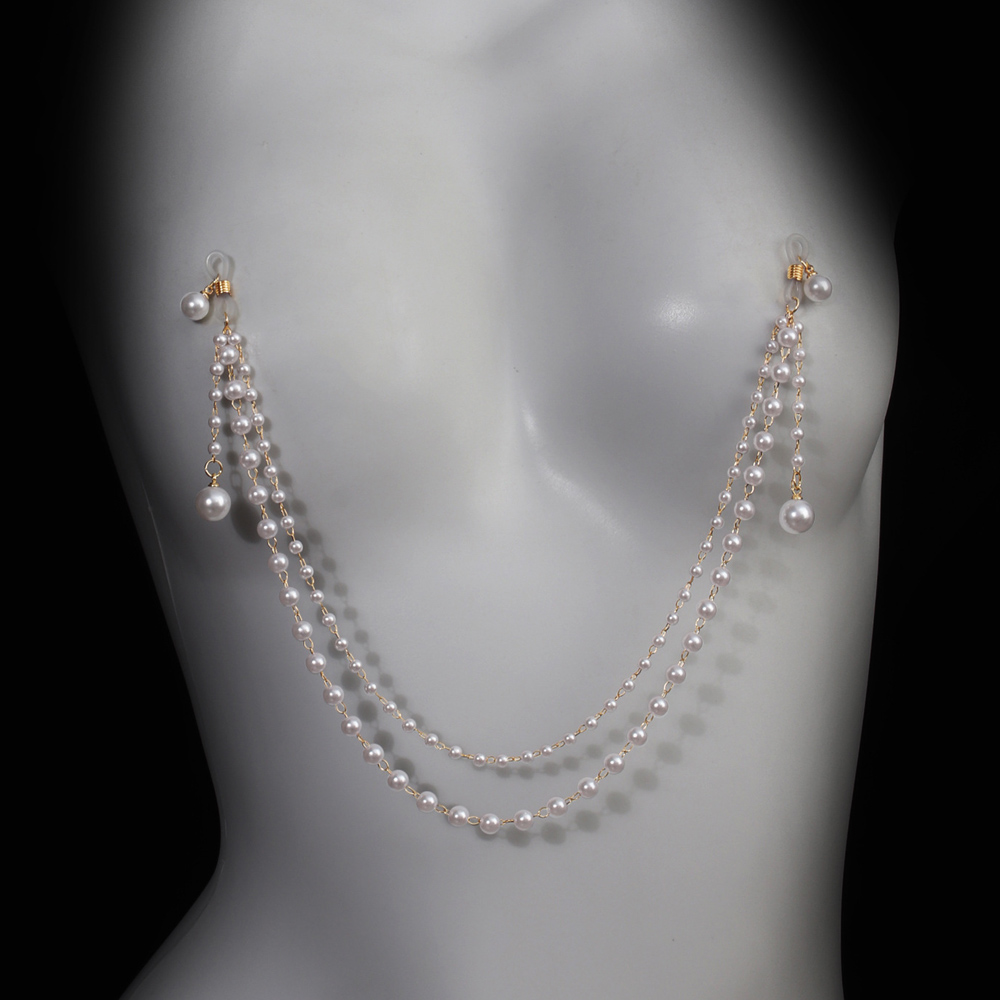 Imitatieparel Kwastje Borstket - Body Jewelry Nipple Chain recensie en prijs