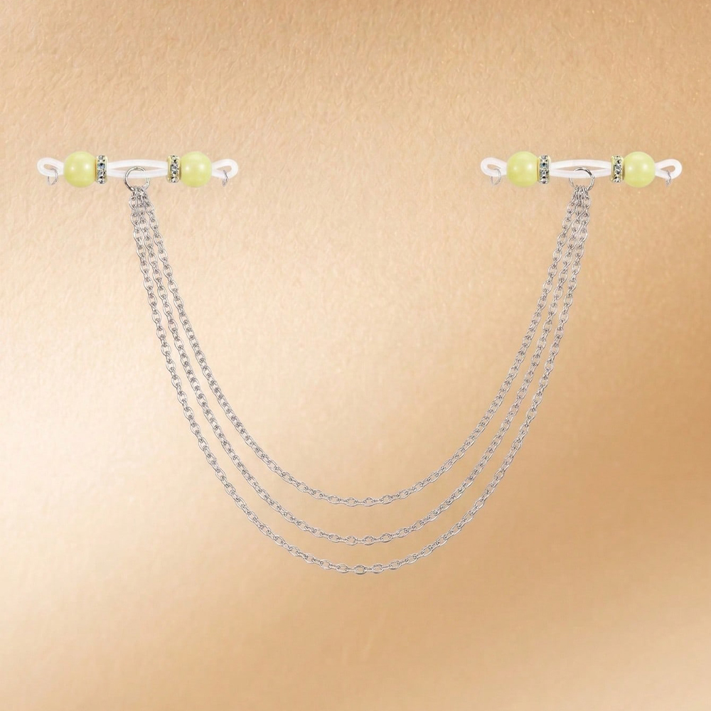 Vrouwelijke niet-piercing tepe - Body Jewelry Nipple Chain recensie en prijs