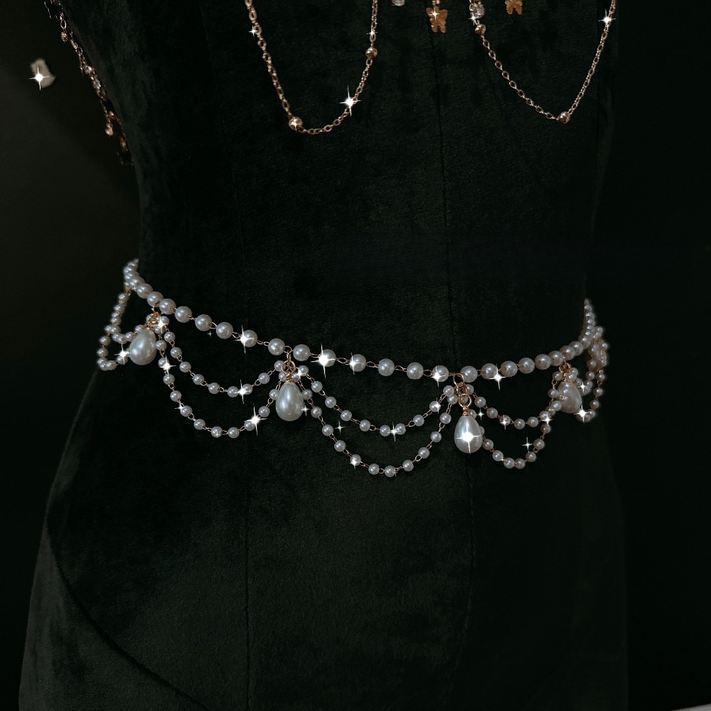 Parel choker body chain met st - Body Jewelry Nipple Chain recensie en prijs