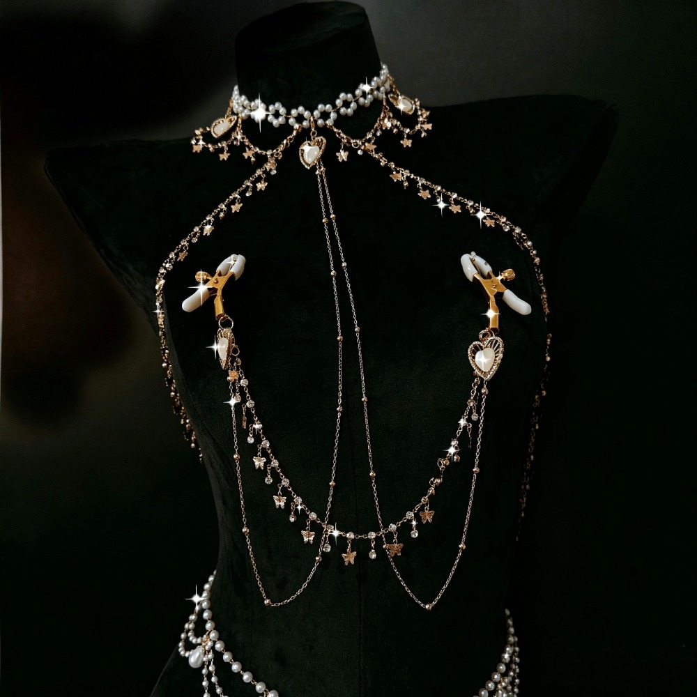 Parel choker body chain met st - Body Jewelry Nipple Chain recensie en prijs