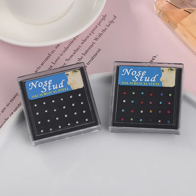 24 stks/doos Kristal Neusring  - Body Jewelry Jewelry Box recensie en prijs