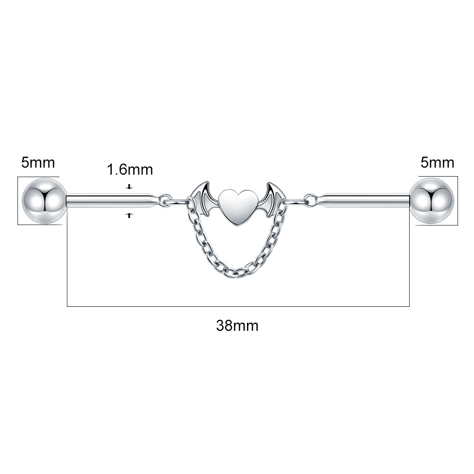 1Pc Titanium CZ Industriële He - Industrial Barbell Long recensie en prijs