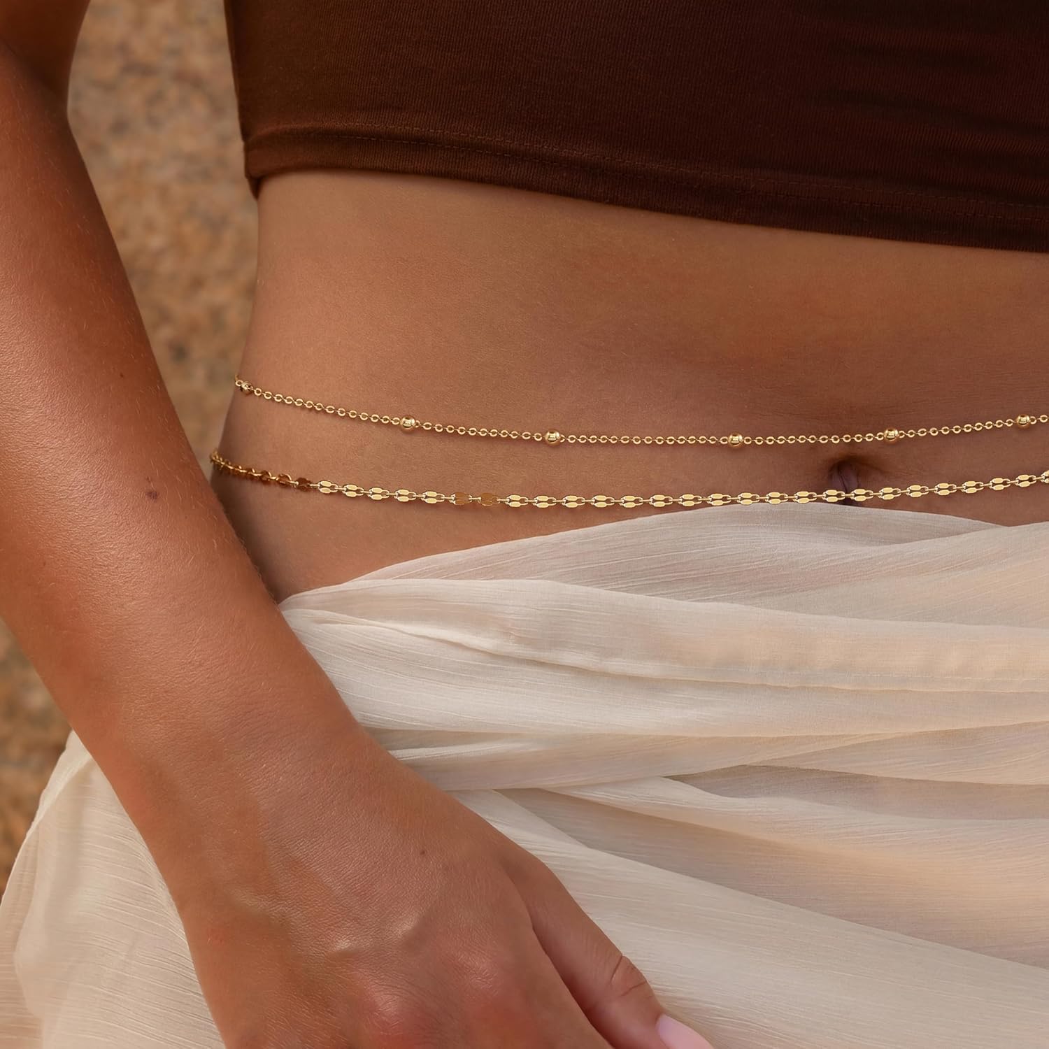 14K verguld gouden tailleketti - Body Jewelry Outfit recensie en prijs